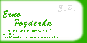 erno pozderka business card